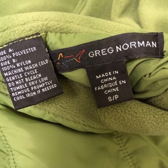 Greg Norman Small Petite Olive Zip Vest Jacket Coat Reversible Fleece Quilted SP - Picture 2 of 9